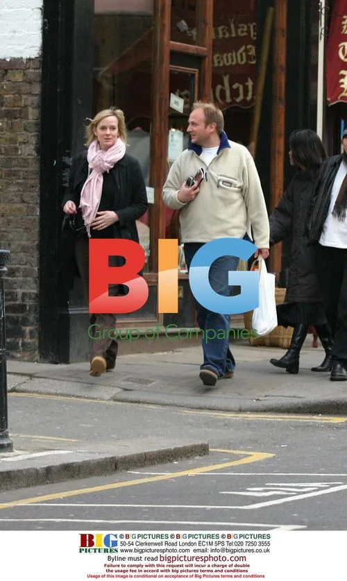 Hermione Norris and husband out in London