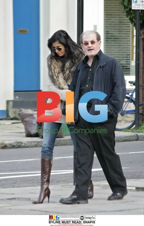 Salmon Rushdie and Padma Lakshmi Stroll in London