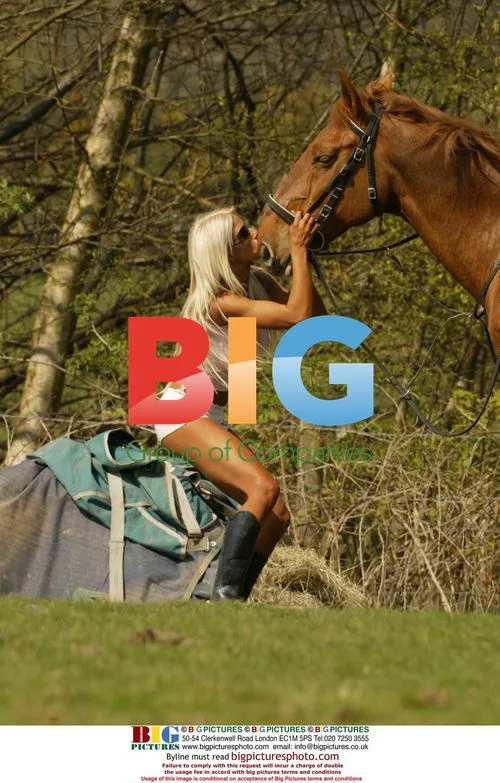Jordan horse riding with son Harvey