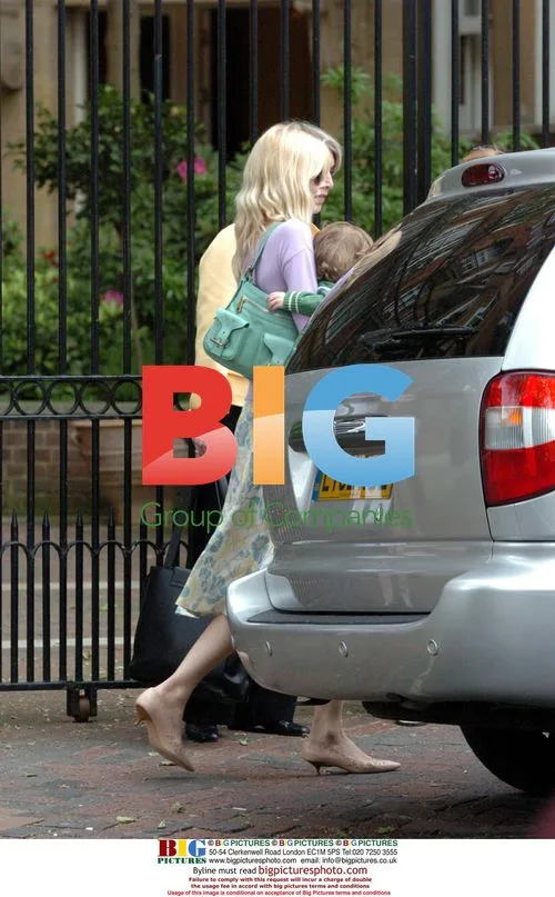 Claudia Schieffer with son Casper in London