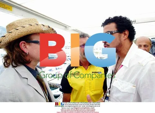 Bono, Eddie Jordan & Lionel Richie at Monaco Grand Prix