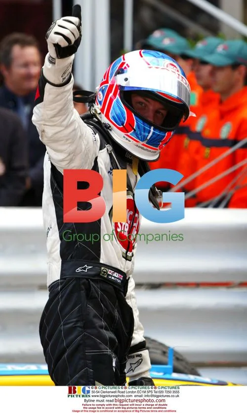 Jenson Button Celebrates 2nd Place Podium in Monaco Grand Prix
