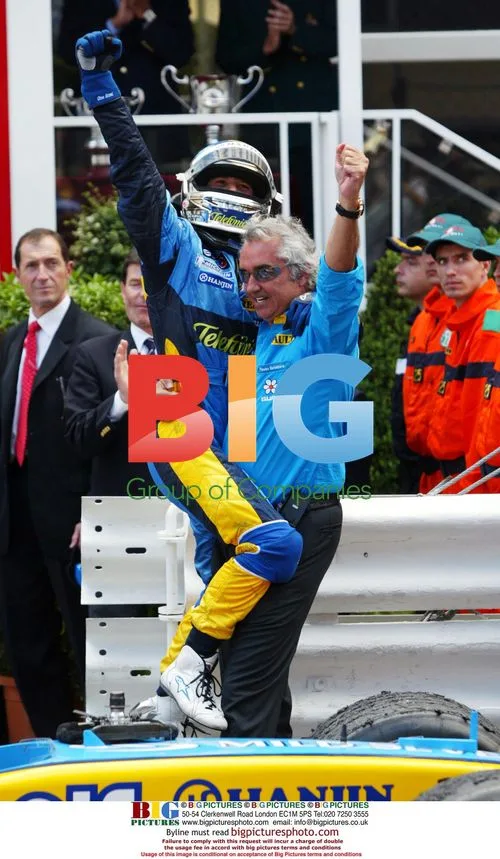 Jarno Trulli and Flavio Briatore on F1 Podium