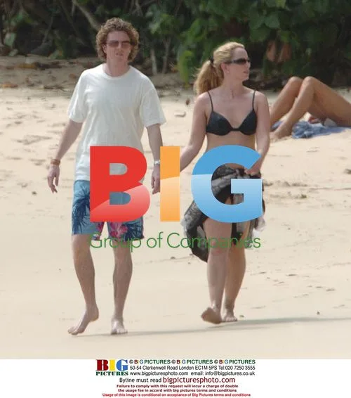 Steve McManaman and Wife on Barbados Beach