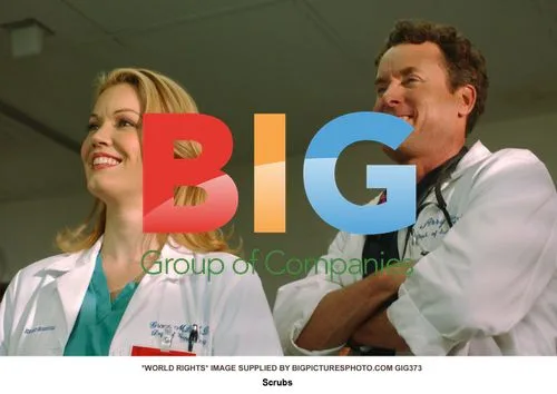 Bellamy Young and John C. McGinley on SCRUBS set
