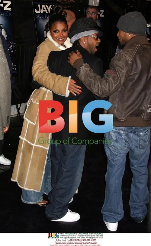 Jermaine Dupri and Janet Jackson at Fade To Black Premiere