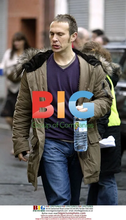 Actor Jason Merrells filming 'Cutting It' in Manchester