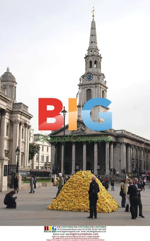 Doug Fishbone Dumps Bananas in Trafalgar Square