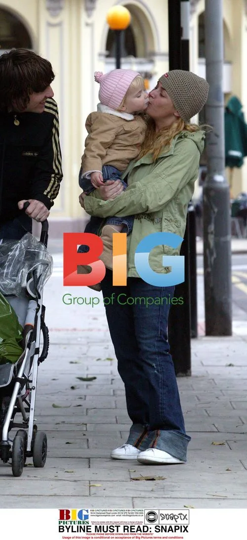 Gail Porter-Hipgrave and Family Stroll in London