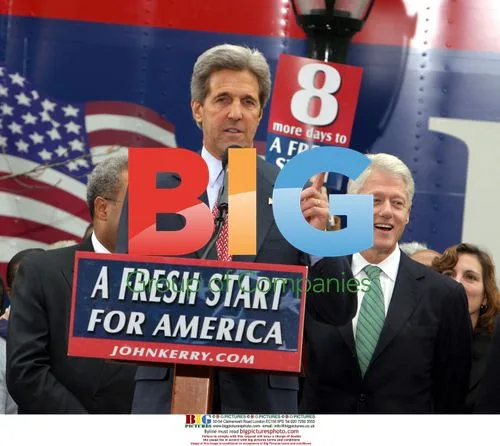 John Kerry and Bill Clinton at Campaign Rally