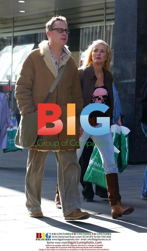 Vic Reeves and Nancy Sorrell shopping in London