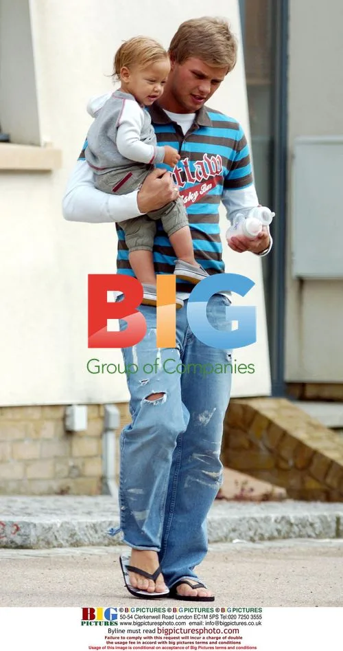 Jeff Brazier arrives to collect son Bobby