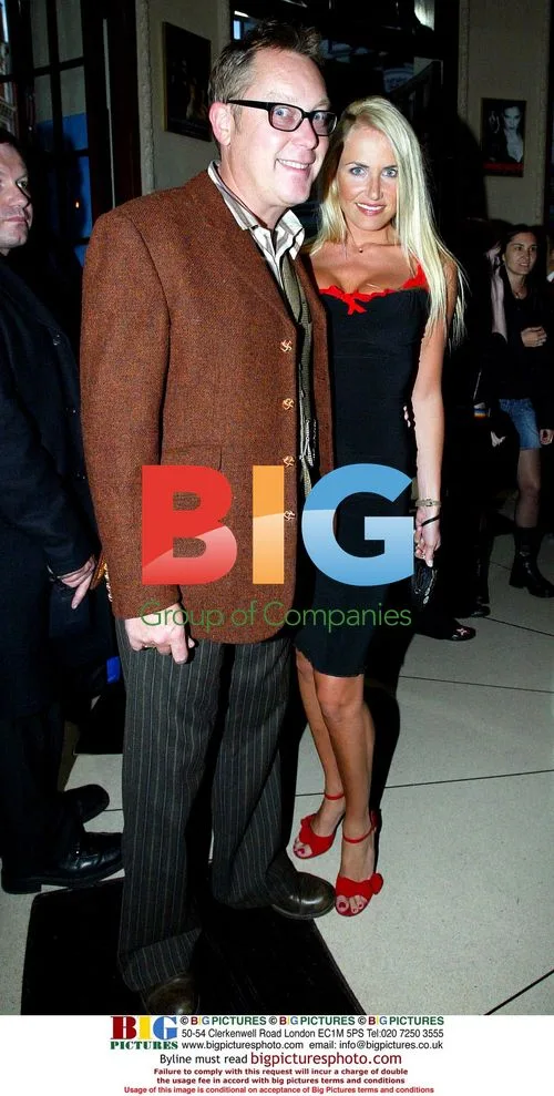 Vic Reeves and wife at theater premiere