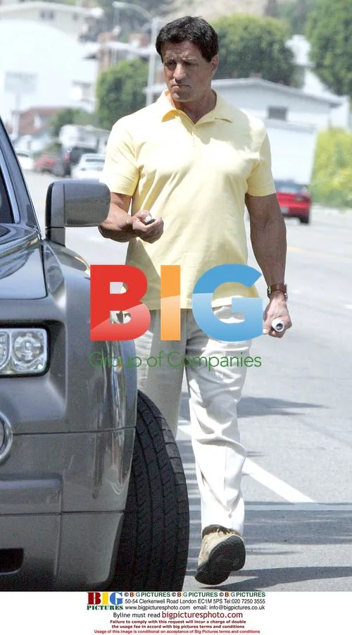 Sylvester Stallone visits Malibu in Rolls Royce