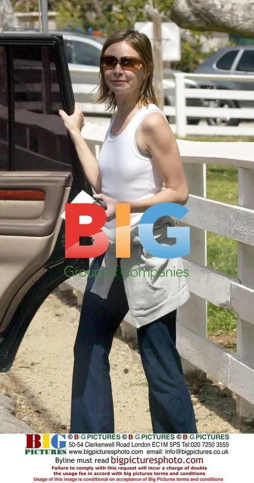 Calista Flockhart with son Liam at pre-school