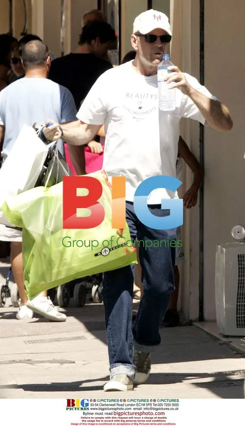 Bruce Willis Shops in St Tropez
