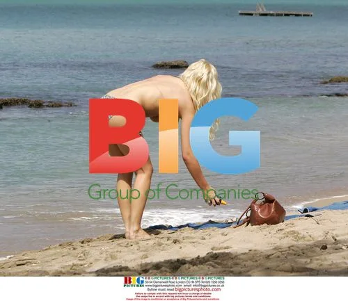 Glamour models on St. Lucia beach