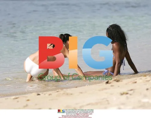 Singers Kelly and Jessica of Liberty X in Spain