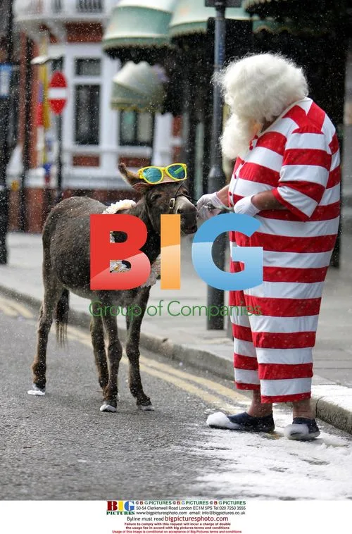 Santa Claus and Donkey at Harrods