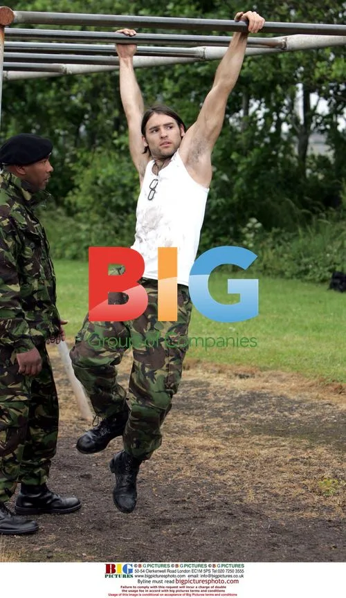 Hollyoaks stars at army camp photoshoot