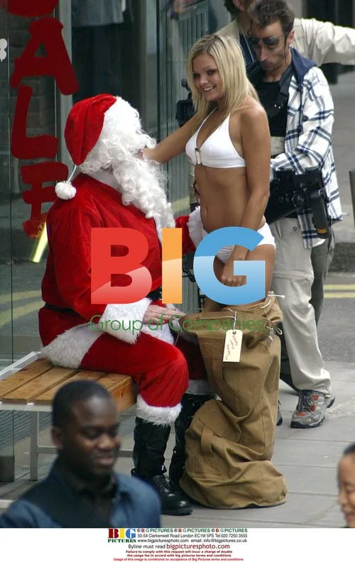 Miss UK with Santa in Carnaby Street