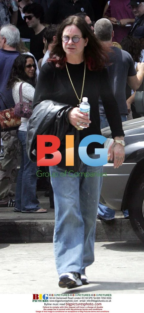 Ozzy Osbourne Chatting with Friends in Hollywood