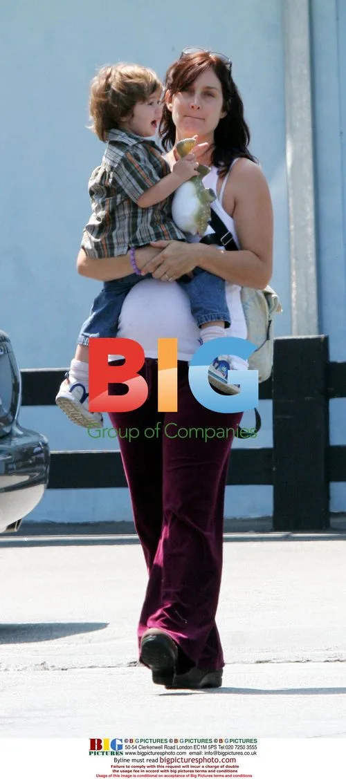 Carrie-Anne Moss Enjoys Afternoon with Son