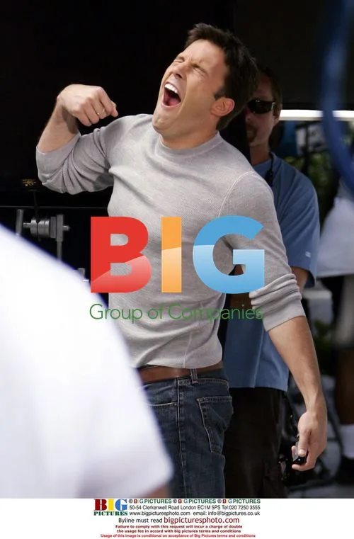 BEN AFFLECK yawns on set in West Hollywood