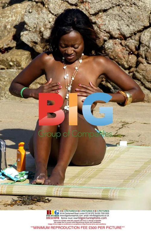 Big Brother's Makosi Musambasi Sunbathing in South of France