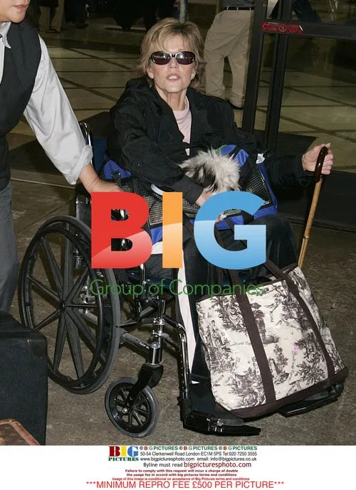 Jane Fonda Wheeled Into LAX