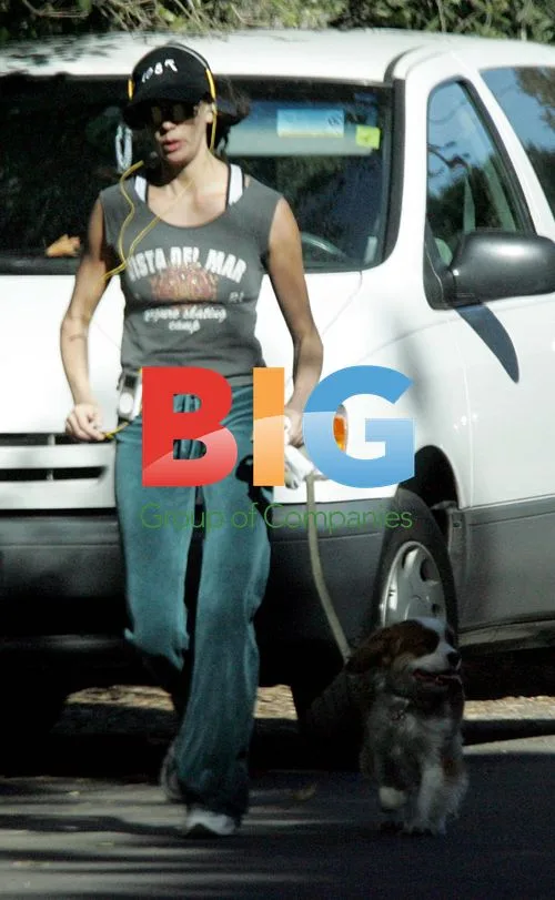 Teri Hatcher Jogs Near Home with Dog