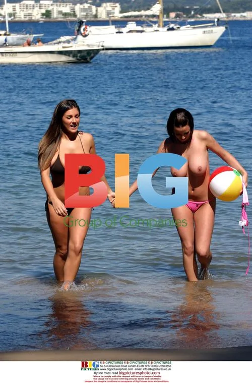 Glamour Models Lucy Pinder and Sophie Howard at Caribbean Beach