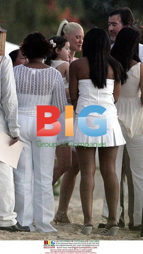Caprice and Brian Lara at Christening