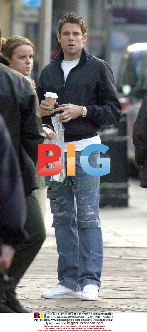 Everton footballer James Beattie shopping