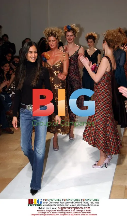 Designer Ronit Zilkha with models at London Fashion Week