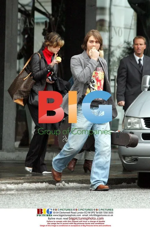 Brian McFadden and Delta Goodrem Leaving Hotel in Denmark