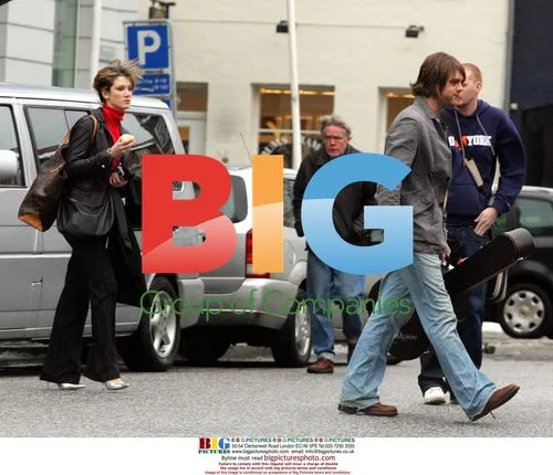 Brian McFadden and Delta Goodrem Leaving Hotel in Denmark