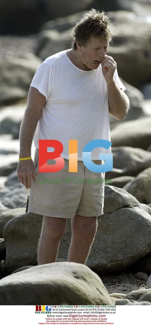 Ryan O'Neil Walks on LA Beach