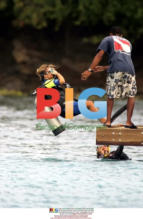 Geri Halliwell scuba-diving in Mustique