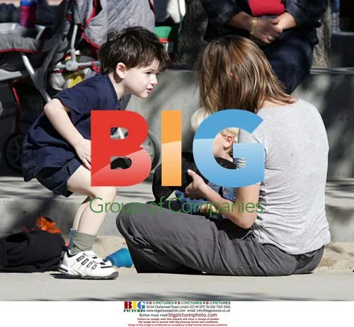 Calista Flockhart takes son Liam to playground