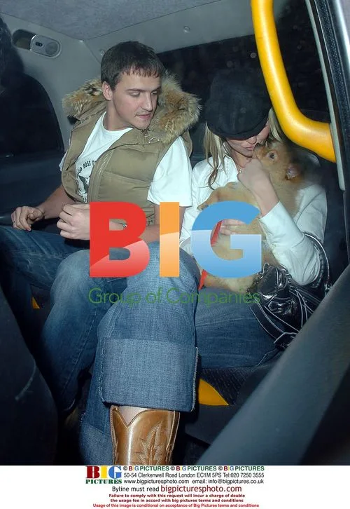 Actress Jennifer Ellison with boyfriend and dog
