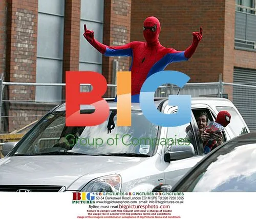 Spiderman visits Coronation Street set