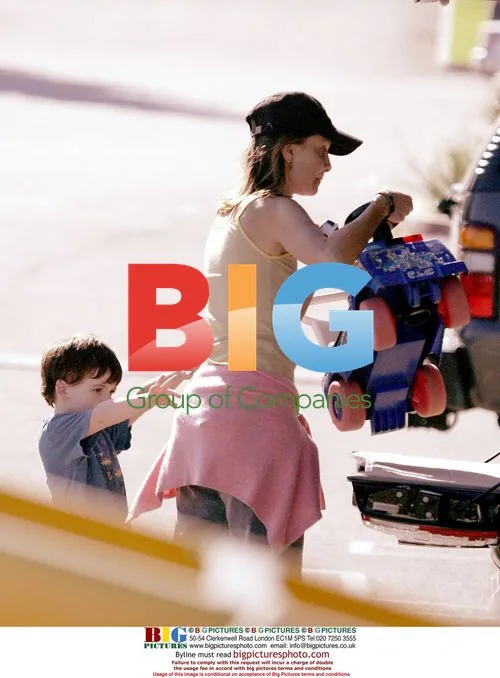 Calista Flockhart and son Liam on playground