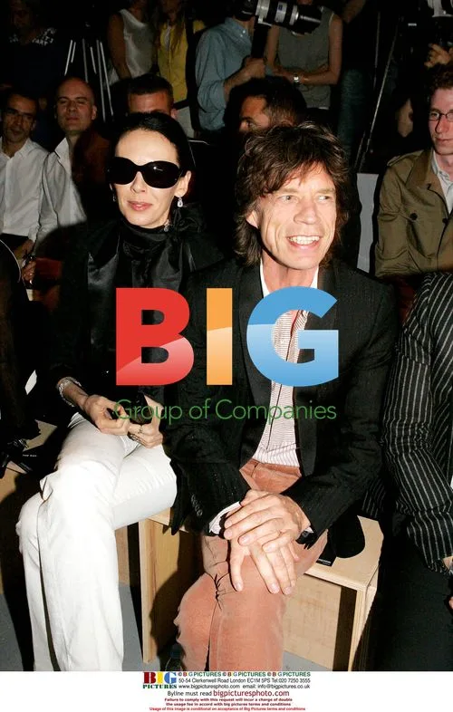 L'wren Scott and Mike Jagger at Dior Men's Show