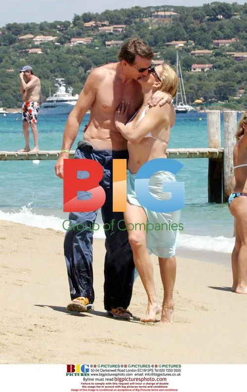 Liam Neeson and Natasha Richardson on Beach in France