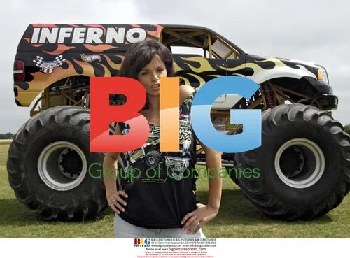 Model Jerri Bryne with 'Inferno' Monster Truck