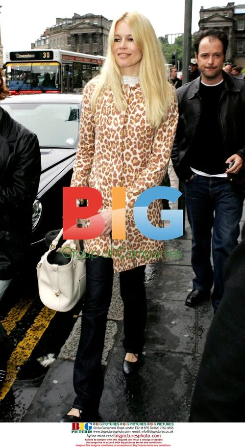 Claudia Schiffer Leaving Edinburgh Hotel