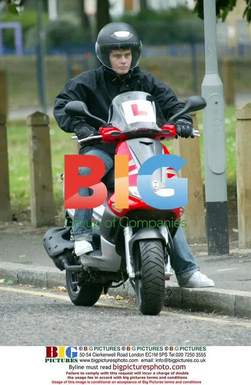 Danny Young on his Gilera Runner scooter