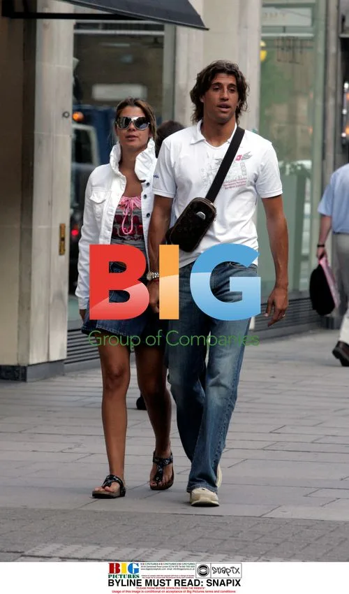 Hernan Crespo & wife Alessia Rossi shopping at Baby Dior