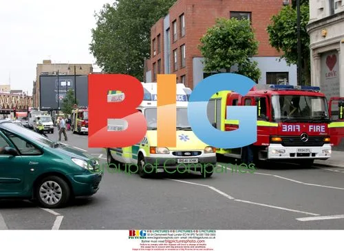 Emergency services at London bus explosion
